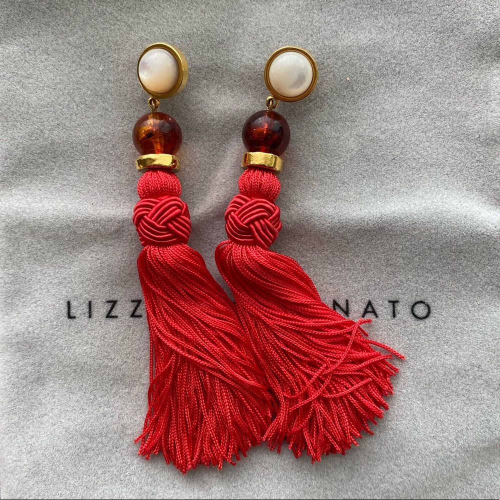Lizzie Fortunato Red Jambo Tassell Earrings